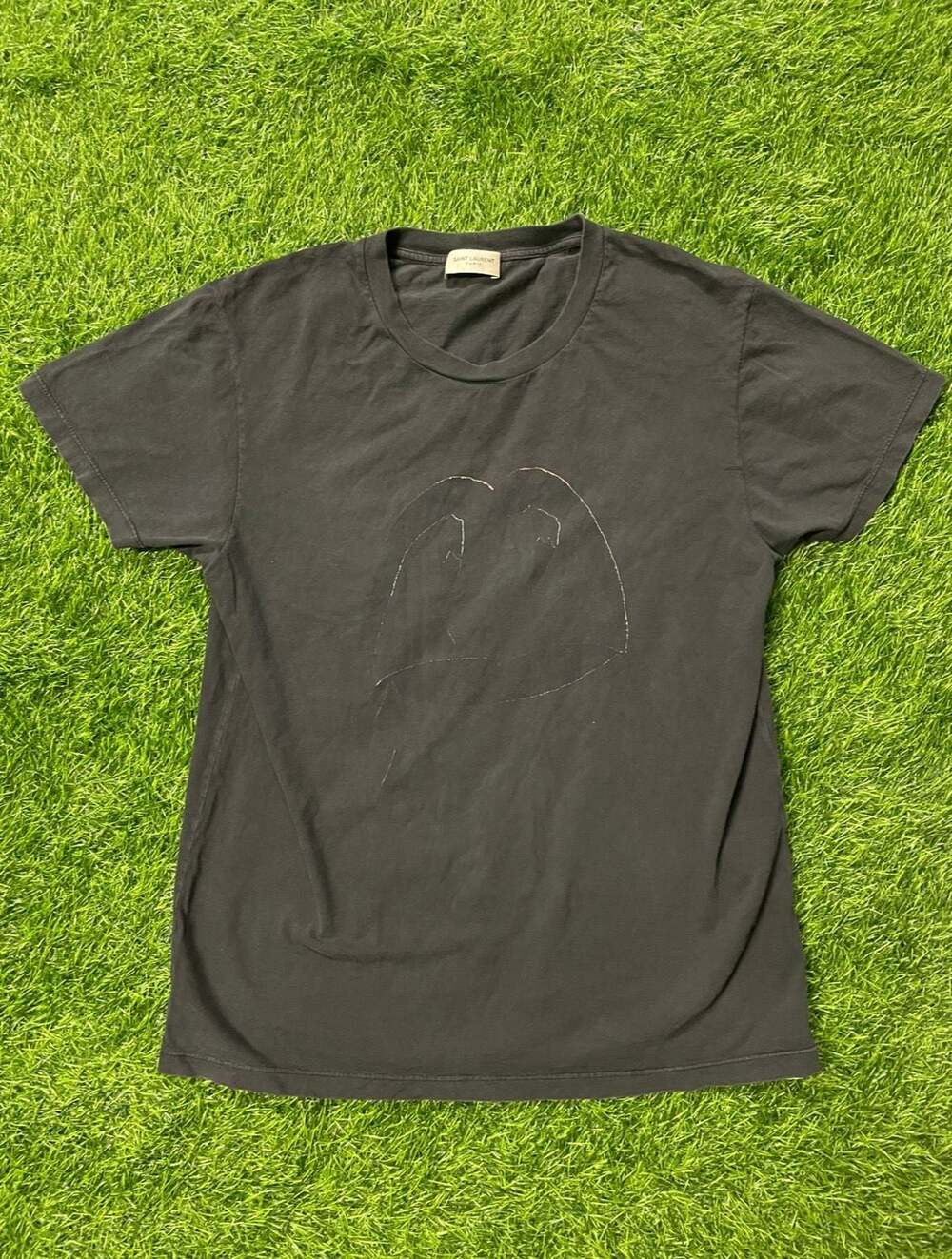 Saint Laurent Paris Blood Luster Crystal Embellished T-Shirt